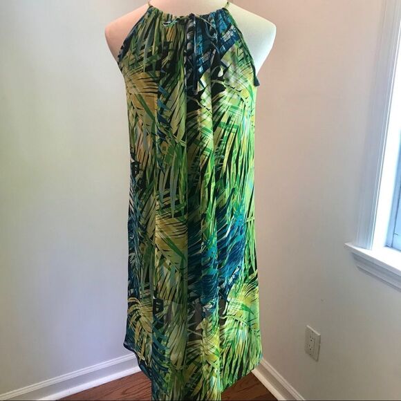 NWOT Cynthia Rowley Palm Print Sleeveless Dress - Picture 3 of 5